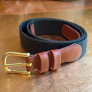 Vintage Coach Leather and Linen Belt # 3817